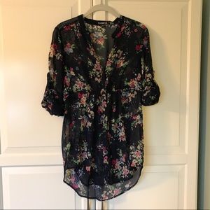 Sheer spring floral top from Express